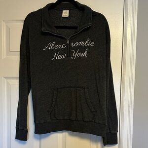 Abercrombie & Fitch Vintage Y2K Script Logo Quarter Zip Hoodie